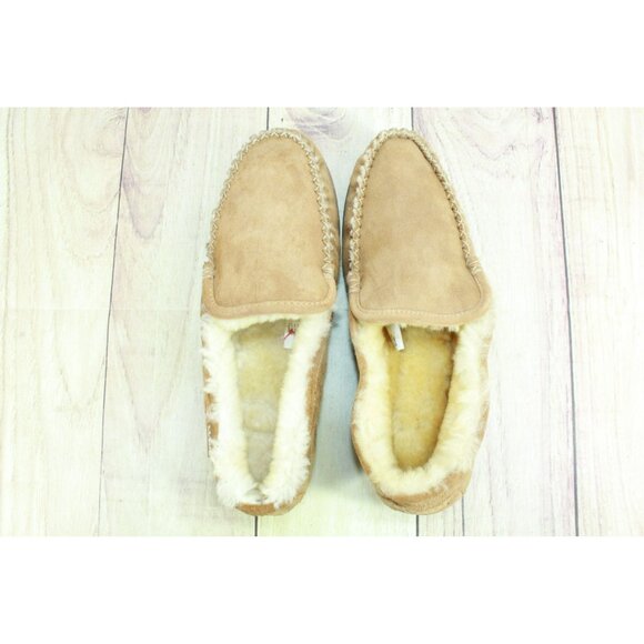 LL Bean Brown Suede Wicked Good Shearling Lined Venetian Slippers Size 11 M - Picture 7 of 8
